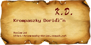 Krompaszky Dorián névjegykártya